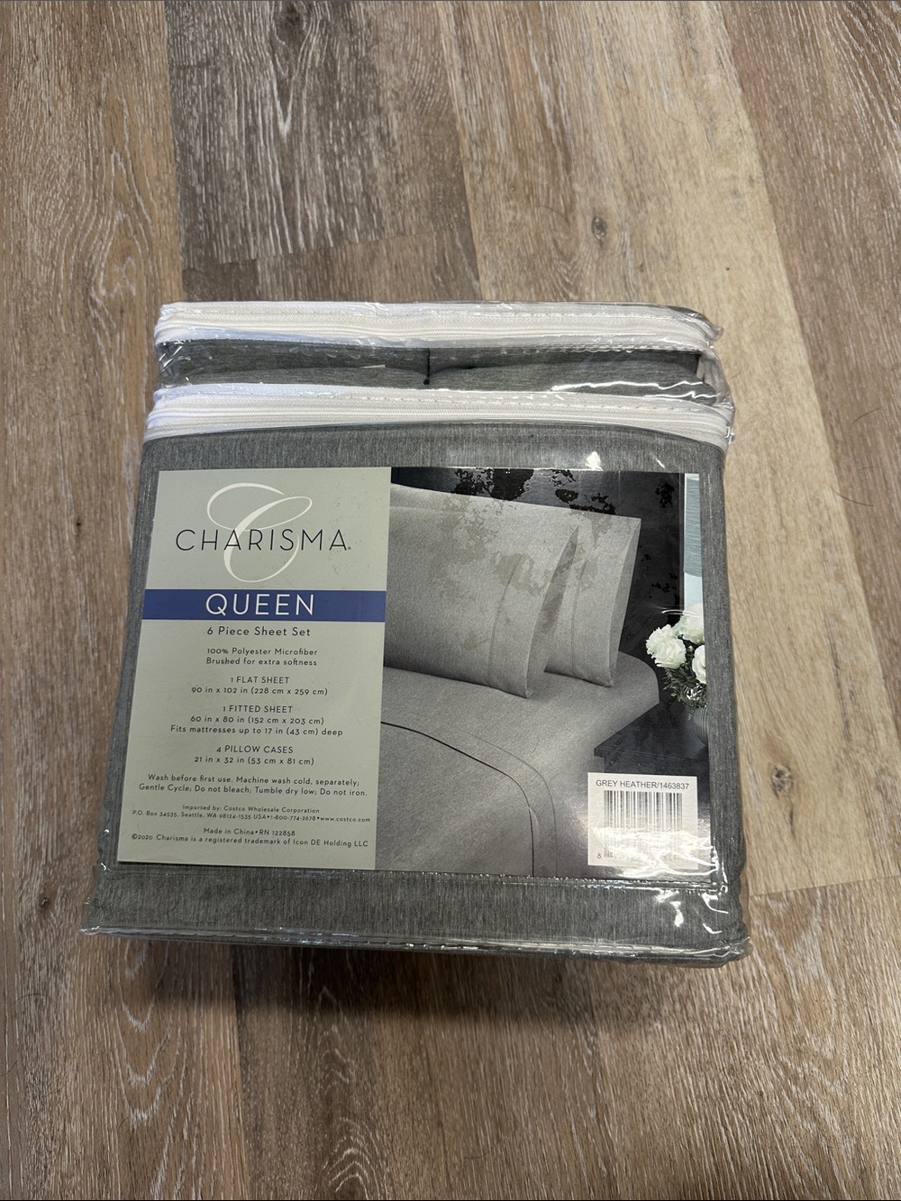 Charisma Queen 6-Piece Sheet Set in Grey Heather